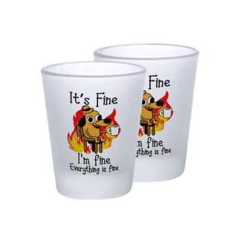 It's Fine I'm Fine Everything Is Fine, Σφηνοπότηρα γυάλινα 45ml του πάγου (2 τεμάχια)