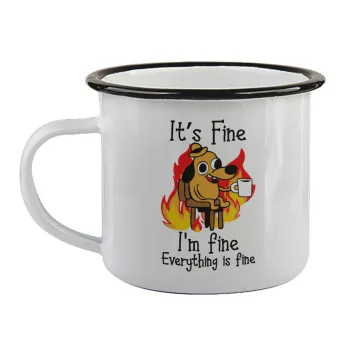 It's Fine I'm Fine Everything Is Fine, Κούπα εμαγιέ με μαύρο χείλος 360ml