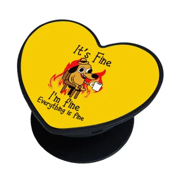 It's Fine I'm Fine Everything Is Fine, Phone Holders Stand  καρδιά Μαύρο Βάση Στήριξης Κινητού στο Χέρι