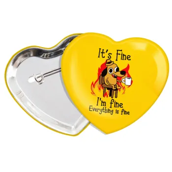 It's Fine I'm Fine Everything Is Fine, Κονκάρδα παραμάνα καρδιά (57x52mm)