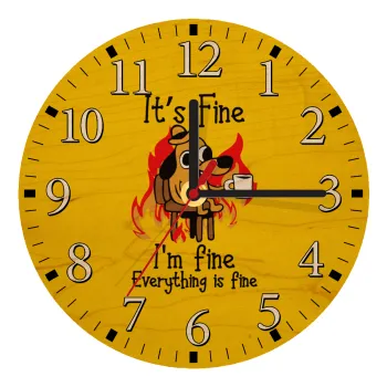 It's Fine I'm Fine Everything Is Fine, Ρολόι τοίχου ξύλινο plywood (20cm)