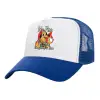 Adult Structured Trucker Hat, with Mesh, WHITE/BLUE (100% COTTON, ADULT, UNISEX, ONE SIZE)