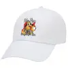 Adult Baseball Cap White 5-panel (POLYESTER, ADULT, UNISEX, ONE SIZE)