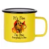 Metallic enamel MATT Yellow cup 360ml