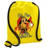 Backpack pouch GYMBAG Yellow, with pocket (40x48cm) & thick cords
