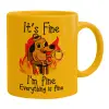 Ceramic coffee mug yellow, 330ml