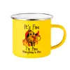Yellow Enamel Metallic Cup 360ml