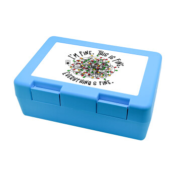 It's Fine I'm Fine Everything Is Fine, Children's cookie container LIGHT BLUE 185x128x65mm (BPA free plastic)