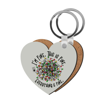 It's Fine I'm Fine Everything Is Fine, Μπρελόκ Ξύλινο καρδιά MDF