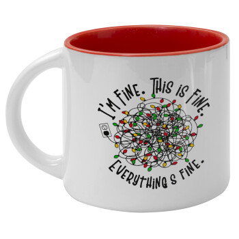 It's Fine I'm Fine Everything Is Fine, Κούπα κεραμική 400ml Λευκή/Κόκκινη