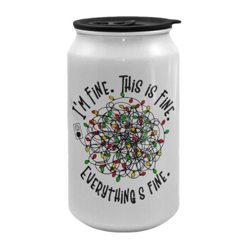 It's Fine I'm Fine Everything Is Fine, Κούπα ταξιδιού μεταλλική με καπάκι (tin-can) 500ml