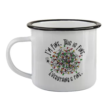 It's Fine I'm Fine Everything Is Fine, Κούπα εμαγιέ με μαύρο χείλος 360ml