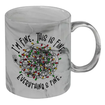 It's Fine I'm Fine Everything Is Fine, Κούπα κεραμική, marble style (μάρμαρο), 330ml