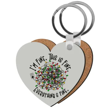 It's Fine I'm Fine Everything Is Fine, Μπρελόκ Ξύλινο καρδιά MDF