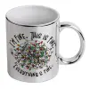 Mug ceramic, silver mirror, 330ml