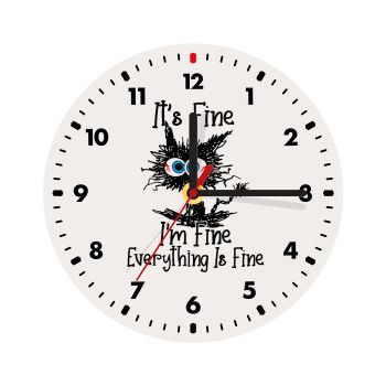 Cat, It's Fine I'm Fine Everything Is Fine, Ρολόι τοίχου ξύλινο (20cm)