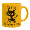 Ceramic coffee mug yellow, 330ml
