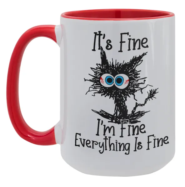 Cat — Mega mug 15oz, red ceramic, 450ml