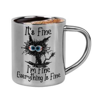 Cat, It's Fine I'm Fine Everything Is Fine, Κουπάκι μεταλλικό διπλού τοιχώματος για espresso (220ml)