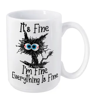 Cat, It's Fine I'm Fine Everything Is Fine, Κούπα Mega, κεραμική, 450ml