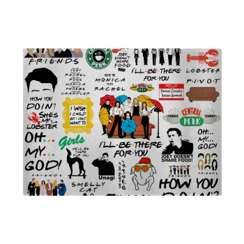 Friends, Επιφάνεια κοπής γυάλινη (38x28cm)