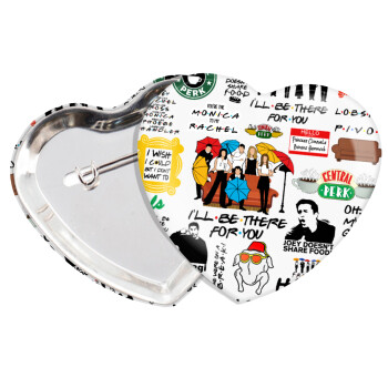 Friends, Κονκάρδα παραμάνα καρδιά (57x52mm)