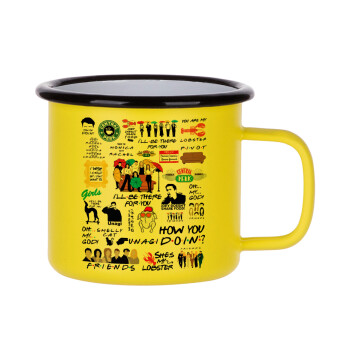 Friends, Κούπα Μεταλλική εμαγιέ ΜΑΤ Κίτρινη 360ml