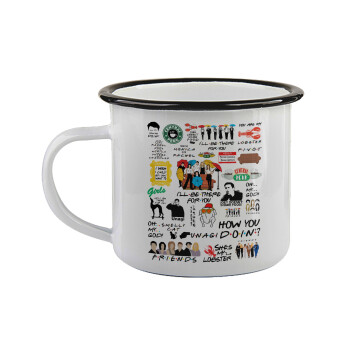 Friends, Κούπα εμαγιέ με μαύρο χείλος 360ml