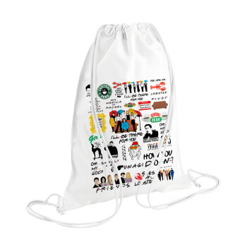 Friends, Backpack pouch GYMBAG white (28x40cm)