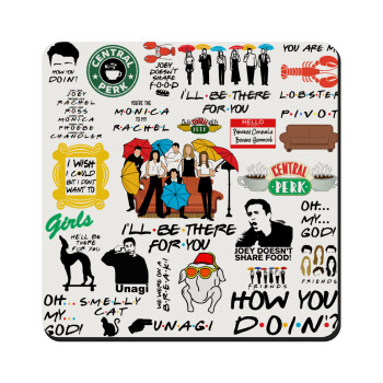 Friends, Τετράγωνο μαγνητάκι ξύλινο 9x9cm