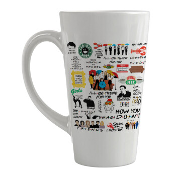 Friends, Κούπα κωνική Latte Μεγάλη, κεραμική, 450ml