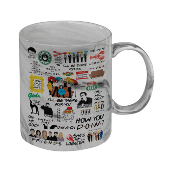 Friends, Κούπα κεραμική, marble style (μάρμαρο), 330ml