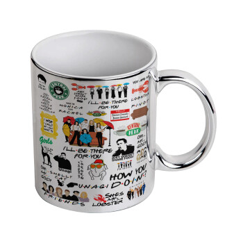 Friends, Mug ceramic, silver mirror, 330ml