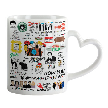 Friends, Mug heart handle, ceramic, 330ml