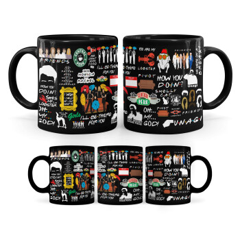 Friends, Mug black, ceramic, 330ml