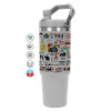 GREY color, 890ml (30oz) stainless Steel Tumbler with Handle