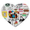 Mousepad heart 23x20cm