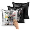 Μαξιλάρι καναπέ Μαγικό Μαύρο με πούλιες 40x40cm περιέχεται το γέμισμα