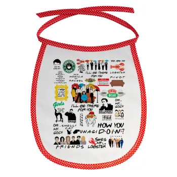 Friends, Σαλιάρα μωρού αλέκιαστη με κορδόνι Κόκκινη