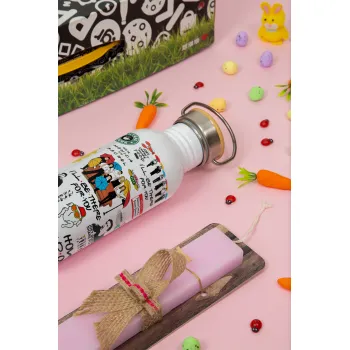 Friends, Πασχαλινή Λαμπάδα με παγούρι μεταλλικό (620ml, stainless steel) & κερί αρωματικό πλακέ (30cm) (ΡΟΖ)