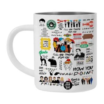 Friends, BIG Mug Stainless steel double wall (450ml, White)