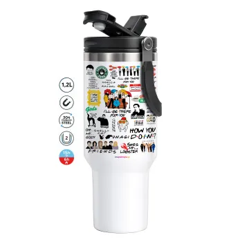 Friends, Mega Tumbler με καπάκι, διπλού τοιχώματος (θερμό) 1,2L