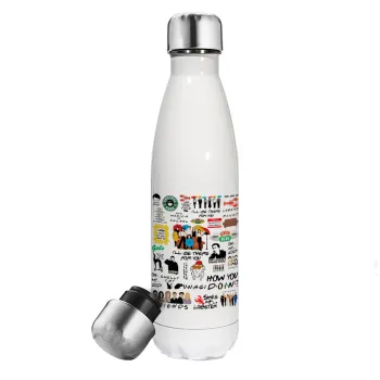 Friends, Metal mug thermos White (Stainless steel), double wall, 500ml