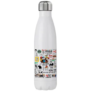 Friends, Μεταλλικό παγούρι θερμός (Stainless steel), διπλού τοιχώματος, 750ml