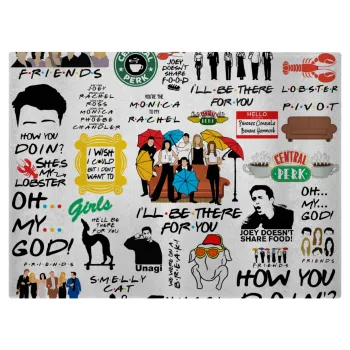 Friends, Επιφάνεια κοπής γυάλινη (38x28cm)