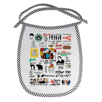 Friends, Σαλιάρα μωρού αλέκιαστη με κορδόνι Μαύρη