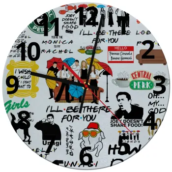 Friends, Ρολόι τοίχου γυάλινο (30cm)