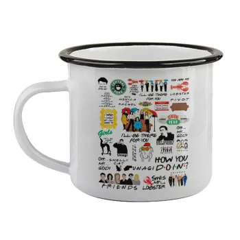 Friends, Κούπα εμαγιέ με μαύρο χείλος 360ml