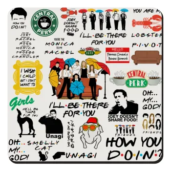 Friends, Τετράγωνο μαγνητάκι ξύλινο 9x9cm