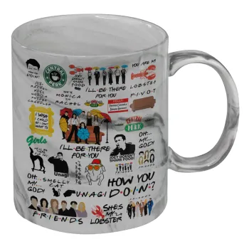 Friends, Mug ceramic marble style, 330ml